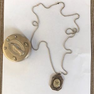 Virgins Saints and Angels dog tag necklace